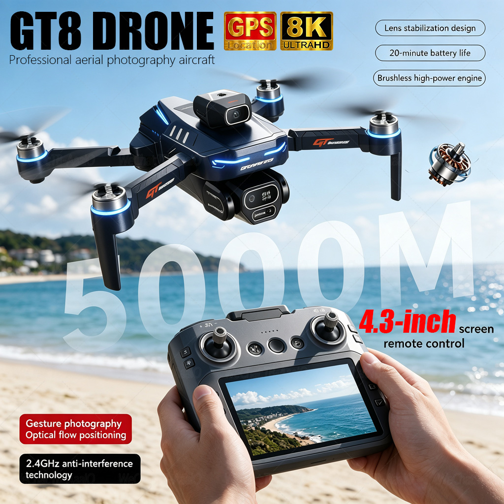 NEW GT8 HD RC Drone 4K Profess - đánh giá và giá Drone Gt8 Rc