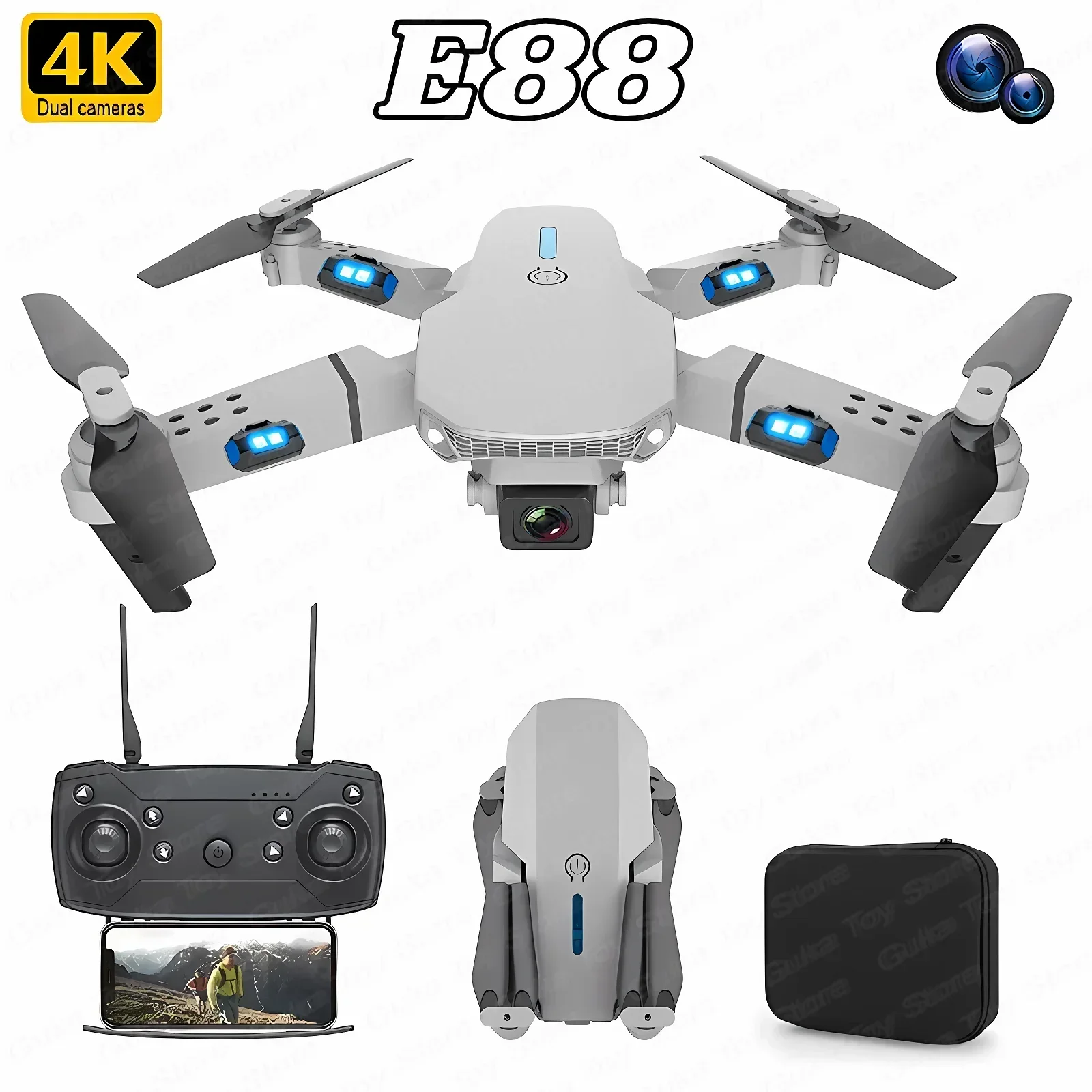 E88 Pro WIFI FPV Drone Wide An - đánh giá và giá Drone E88Pro Rc 4K
