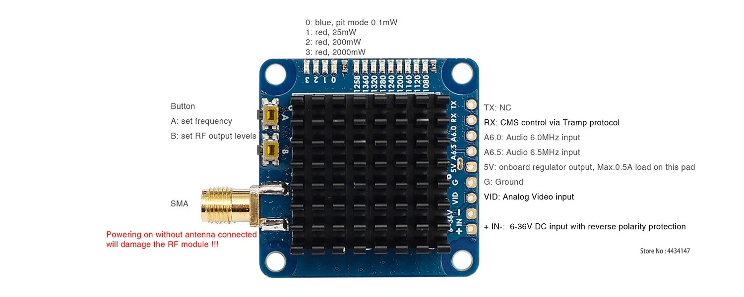 Video Transmitter 2W VTX-1G3TE - đánh giá và giá Vtx Video Transmitter