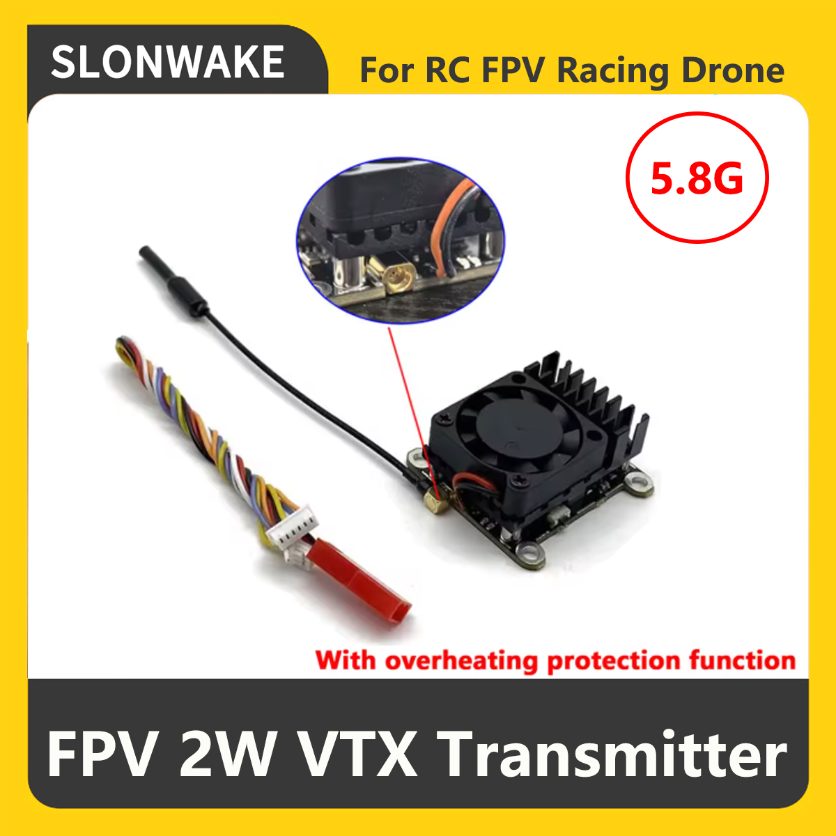 SLONWAKE 5.8G 2000mW FPV VTX T - đánh giá và giá - Remote Control (Rc) Drone