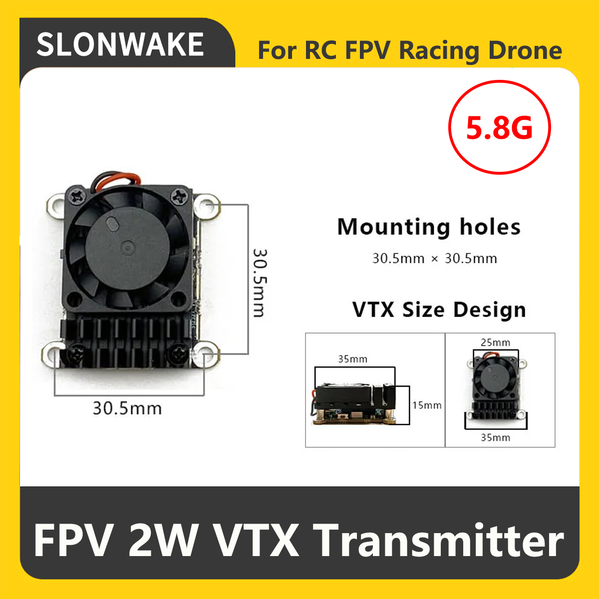 SLONWAKE 5.8G 2000mW FPV VTX T - đánh giá và giá - Remote Control (Rc) Drone