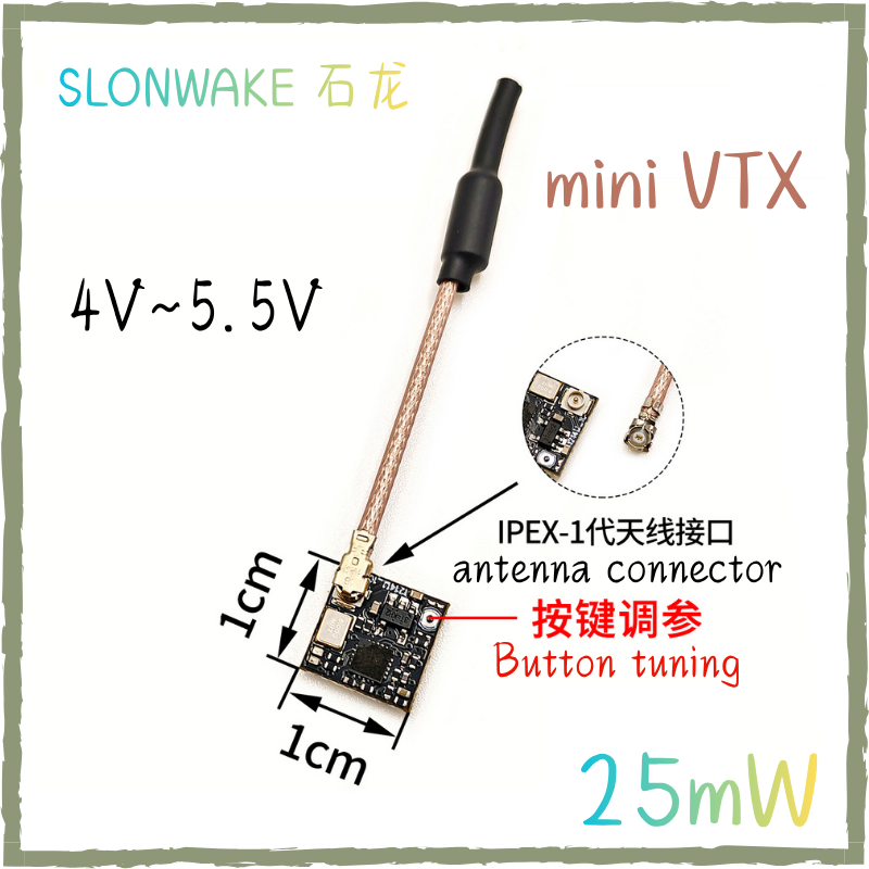 SLONWAKE 5.8G 25mW Tiny VTX 48 - đánh giá và giá Vtx Video Transmitter