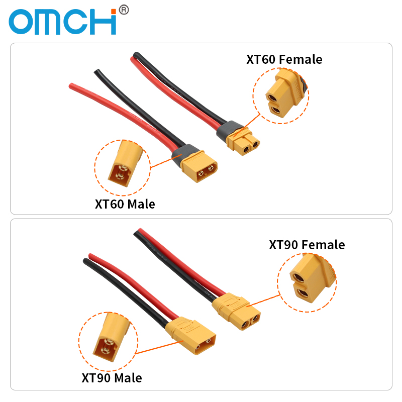 OMCH XT60 12/14AWG XT90 10AWG  - đánh giá và giá Drone Rc Link