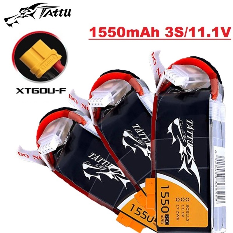 TATTU 3S 11.1V 1550mAh 75C LiP - đánh giá và giá Drone Rc Link